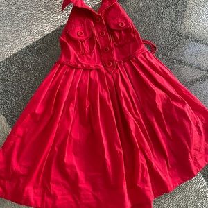 Bebe red romper halter dress